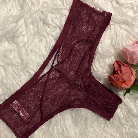 Victoria’s Secret Small Very Sexy Lace Cheeky Strap Panty with Gold Tone… - Picture 5 of 7